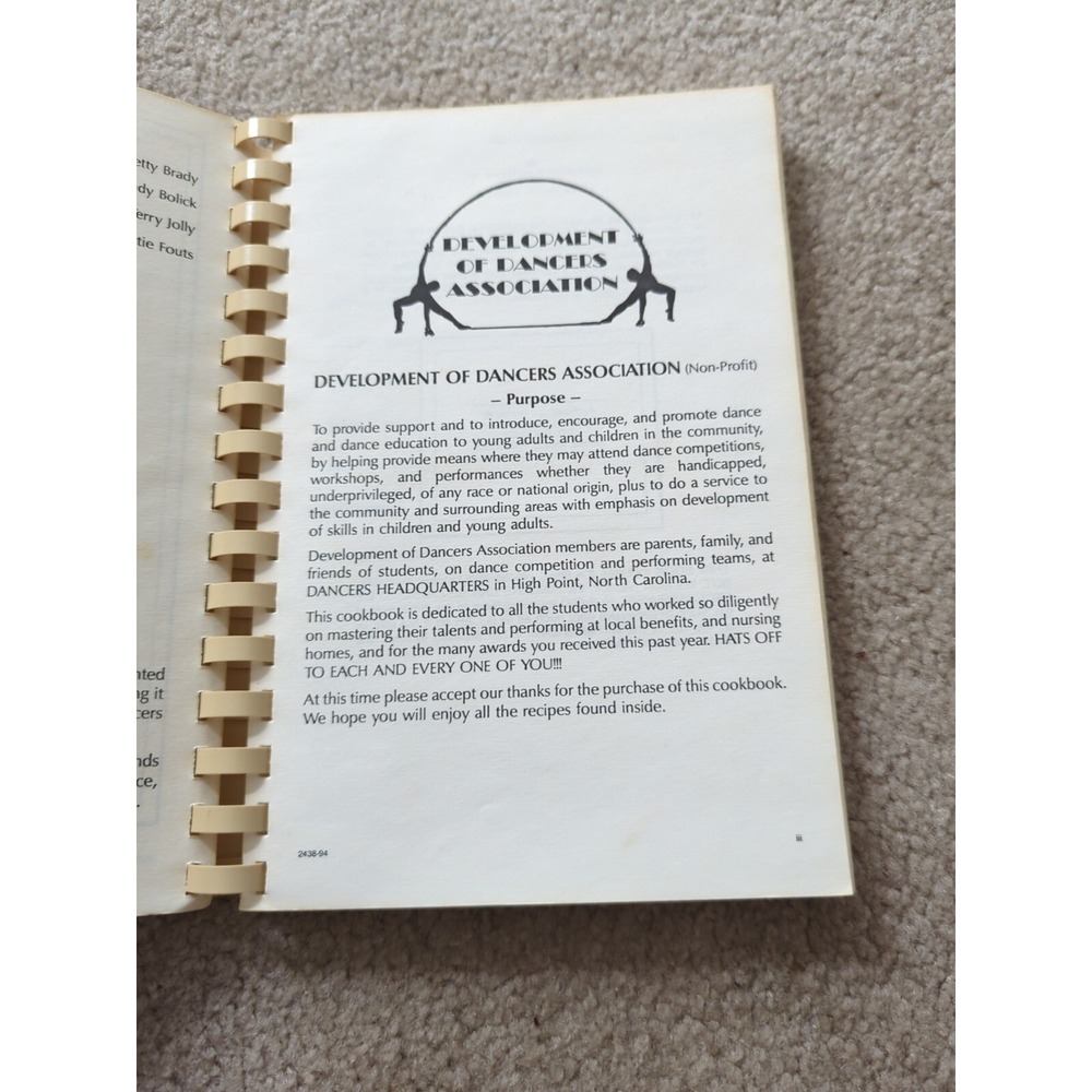 Development Of Dancers Association Spiral Cookbook High Point,‎ NC 1994 - Picture 6 of 16